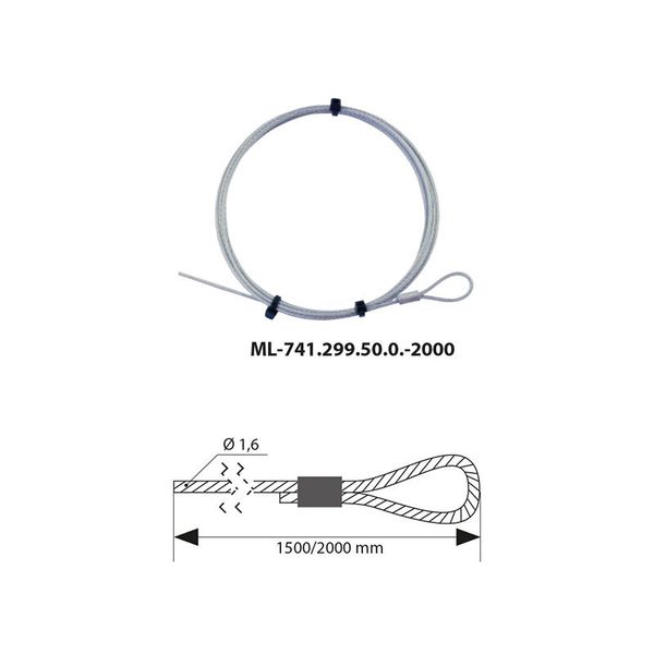 Suspension steel cable, 1.5x2000mm image 1