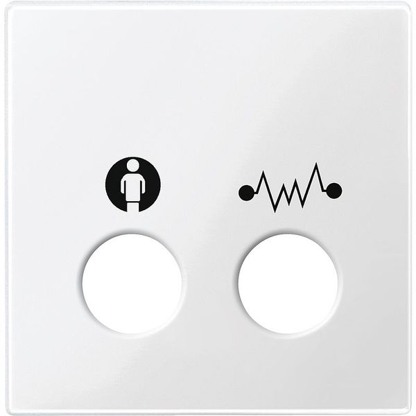 Central plate for call unit as diagnostic/plug contact, polar white glossy, System M image 1