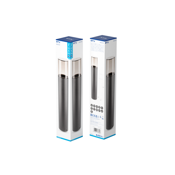 Garden luminaire MEDIO, E27, max. 15 W, IP54, post 500 mm, graphite image 2