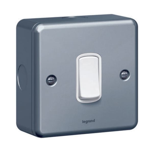 Single pole switch Synergy - 1 gang - 1 way - 10 AX 250 V~ - metalclad image 1