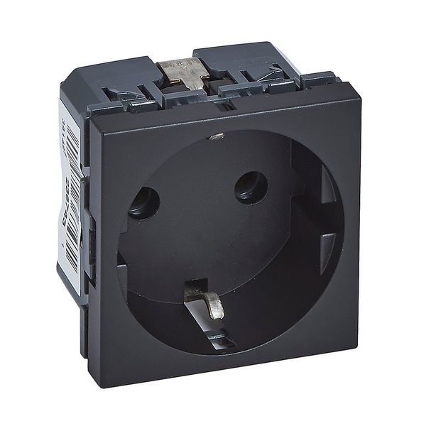2P+E SCHUKO WITHOUT SHUTTER SCREW TERMINALS MATT BLACK image 1