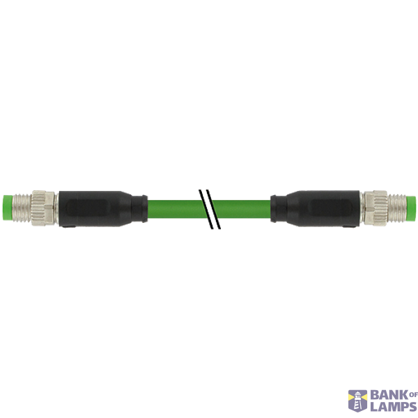 M8 male 0° / M8 male 0° A-cod. shielded PUR 1x4xAWG26 GN 60.0m image 1