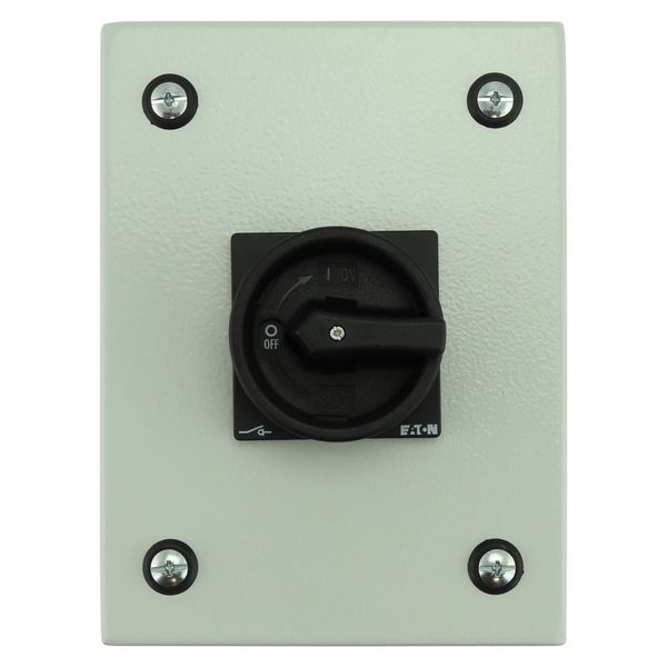 Main switch, P1, 40 A, surface mounting, 3 pole, 1 N/O, 1 N/C, STOP function, With black rotary handle and locking ring, Lockable in the 0 (Off) posit image 7