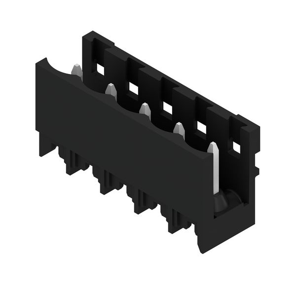 PCB plug-in connector, male header, open side, THT/THR solder connection, 5.00 mm, Number of poles: 5, 180°, Solder pin length (l): 1.5 mm, tinned, black, Tape image 6