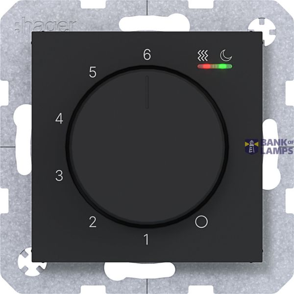 Room thermostat, heating/cooling, A.x/C.x, matte night black image 1
