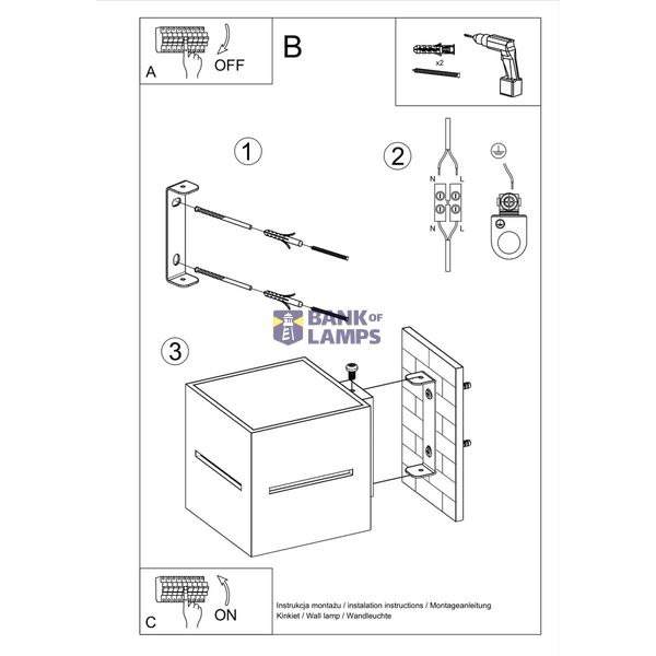 WALL LAMP LOBO WHITE G9 1X40W IP20 image 4