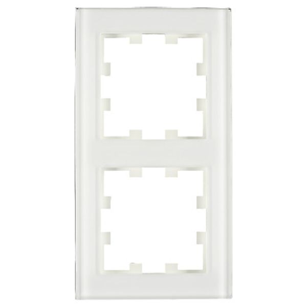 Two gang frame, glass white image 1
