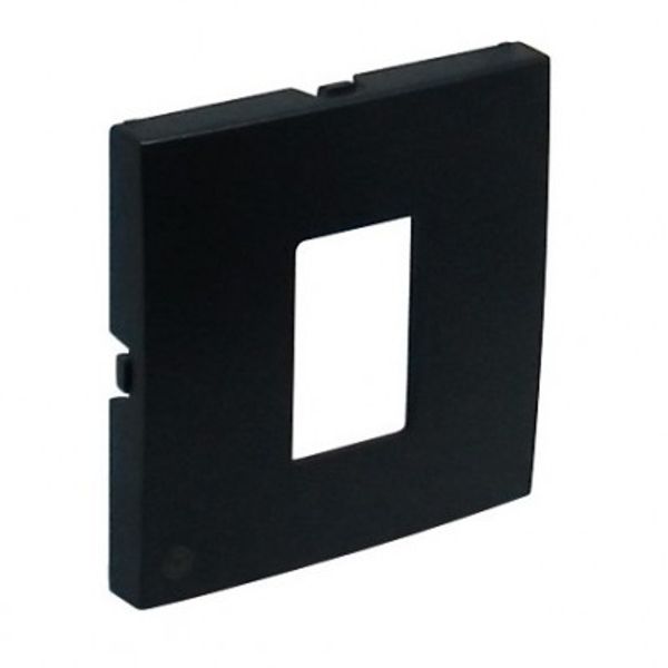 COV PLAT F/SINGLE RJ45 COMP SOCKETS MATTE BK image 1