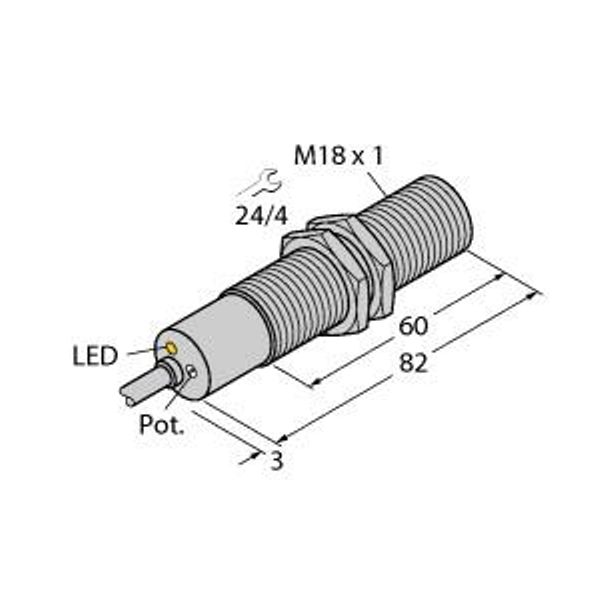 Flow Monitoring Immersion Sensor with Integrated Processor   FCS-M18-AP8X image 1