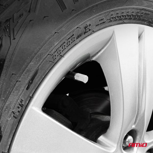 Aluminium valve cap silver 4 pcs image 1