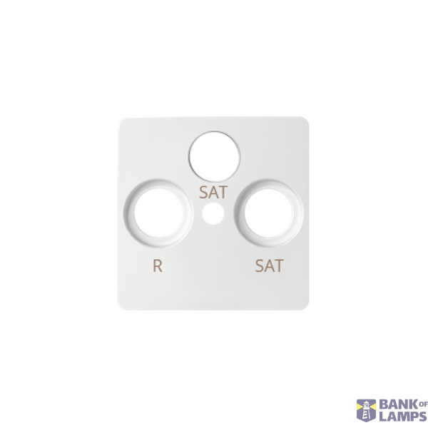 Cover for SAT-SAT-RTV aerial socket, white image 1