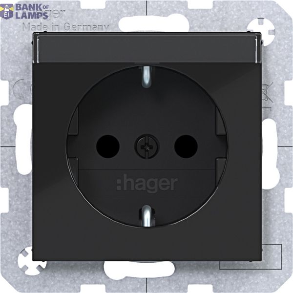 SCHUKO wall socket, text-type, Safety Plus, plug-in type, A.x/C.x black and white. image 1