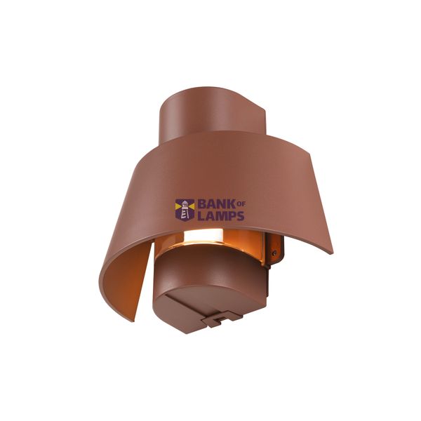 PHOTONI, wall-mounted light, conical, 1x max. 13W, E27, rust image 1