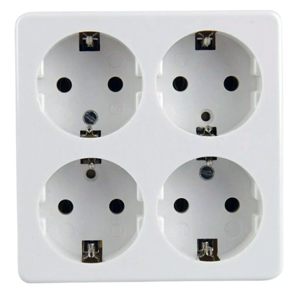 4-Way Power Socket 16A, Without Cable, White image 1