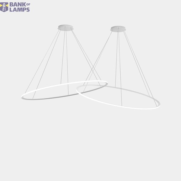 Pendant Circular Downward 2 Rings ø2000 Horitzontal LED 516 LED warm-white 2400K 0-10V White 13458lm image 1