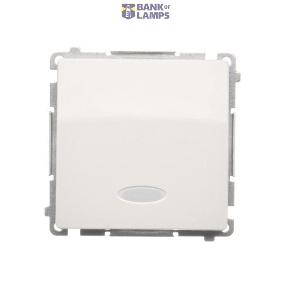 Single switch with indicator light, with indicator light LED not replaceable Color: blue, (module), 10AX, quick connection, white image 1
