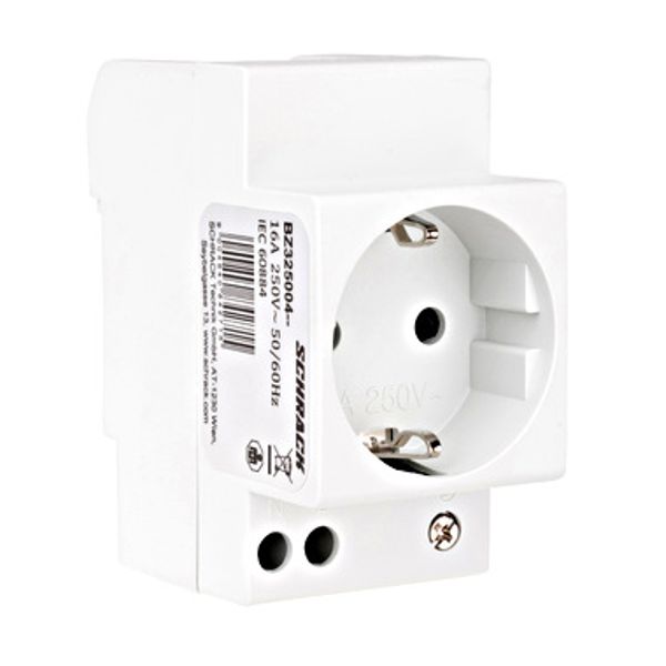 DIN-rail German socket, screw terminals, 16A, 250V image 2