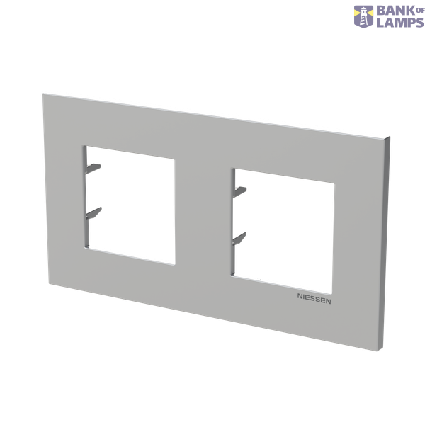 Frame 2-gang - Niessen logo - Silver image 2