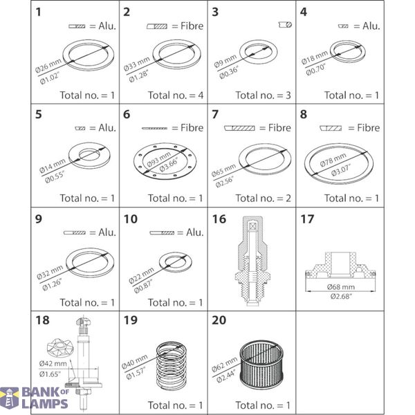 Overhaul kit, PM 40 V-cone image 1