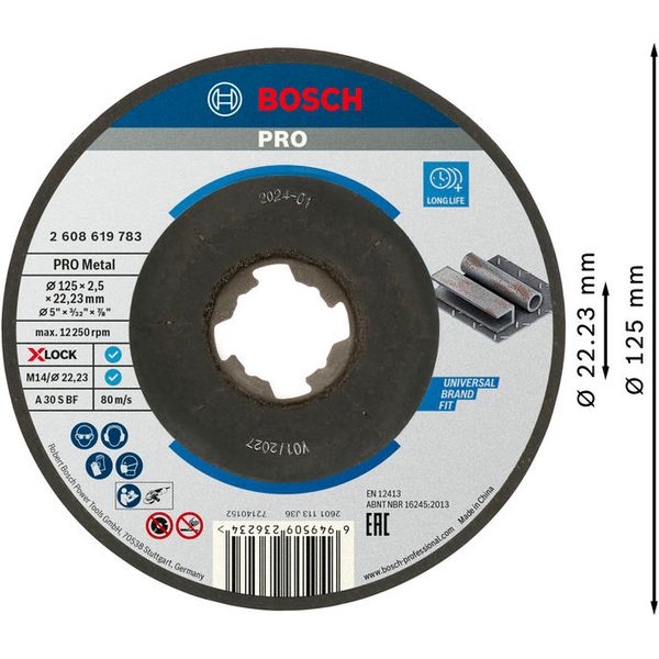X-LOCK Standard for Metal Depressed Cutting Disc 125 x 2.5 x 22.23 image 2