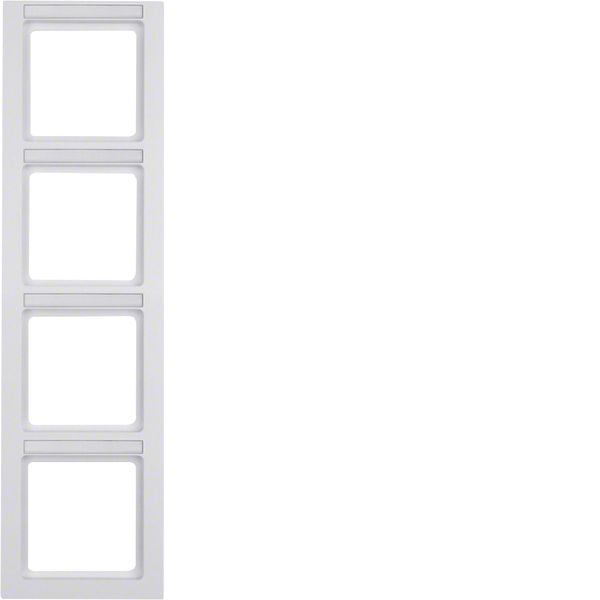 Frame 4gang vertical, labelling field, Q.3, polar white velvety image 1