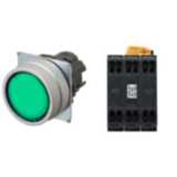 Pushbutton A22NL Ã˜22, bezel brushed metal, FLAT, MOMENTARY, CAP COLOR A2226688E image 1