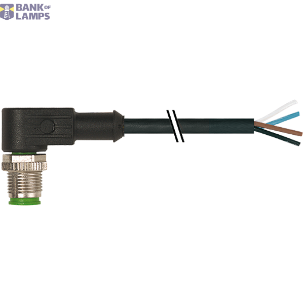 M12 male 90° A-cod. with cable PUR 4x0.75 gy UL/CSA+drag ch. 3m image 1