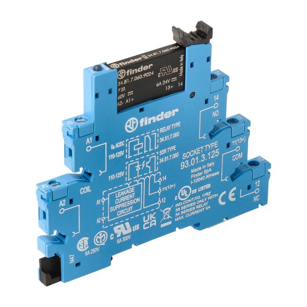 Rel. interface SSR screw 6,2mm.In.125VUC 1NO Out 6A/24VDC (38.81.3.125.9024) image 3