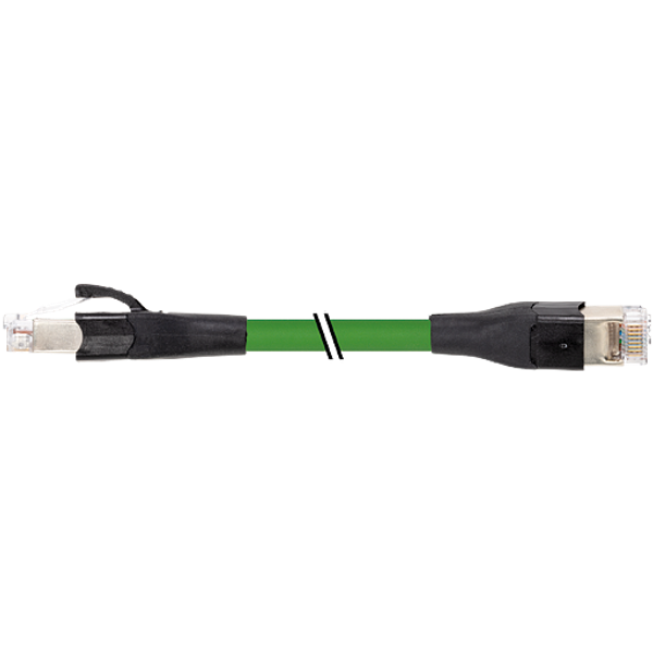RJ45 male 0° / RJ45 male 0° shielded PUR 4x2xAWG26 gn  0,25m image 1