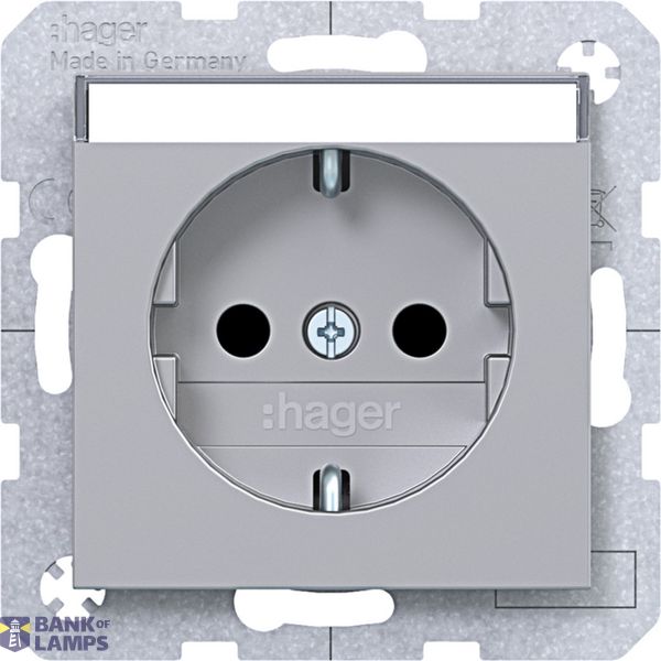SCHUKO wall socket, text-resistant, Safety Plus, plug-in type, A.x/C.x titanium image 1