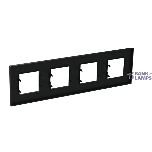 Frame 4-gang / 2+2+2+2-modules - Niessen logo - Basic - Matt Black image 2