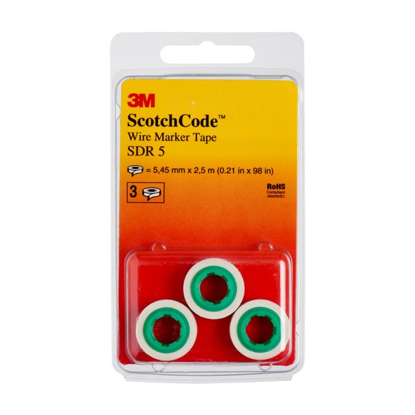3M™ ScotchCode™ Wire Marker Tape Refill Roll, SDR-5, Pack of 3 rolls image 7