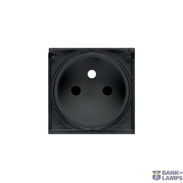 Cover for single socket outlet with transparent flap, (cover), Simon 24, IP44, graphite mat image 1