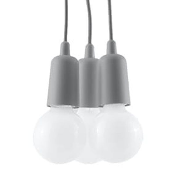 HANGING LAMP DIEGO 3 GRAY E27 3X60W IP20 image 1