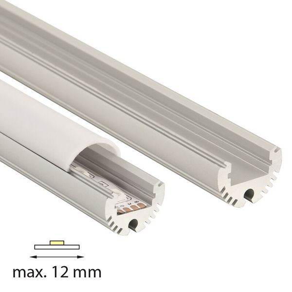 Hanging aluminum profile ZX, 21 mm, matte diffuser, complete, 2 m image 1