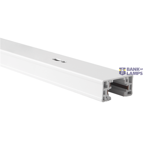 1.5m 3-Wire 1-Circuit Track Kit inc. End-cap & Live-end & I-joint WHT image 1