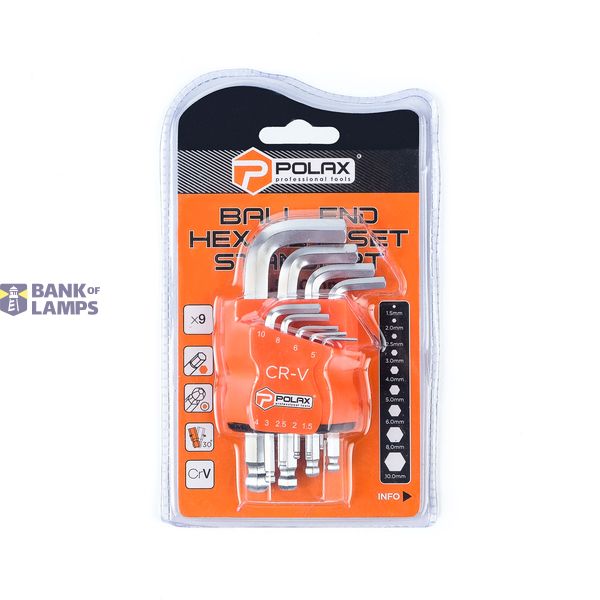 9pcs Ball end hex key set Standart  9pcs.,1.5-10мм (1,5 mm, 2,0 mm, 2,5 mm, 3 mm, 4 mm, 5 mm, 6 mm, 8 mm, 10 mm) image 2