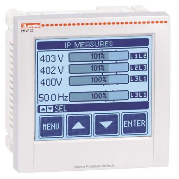 Interface protection system unit compliant with italian standard CEI 0-16, for MV system, dual threshold minimum and maximum voltage and frequency protection, measurements via VTS in MV or direct in LV image 1