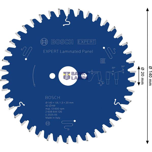 Expert for Laminated Panel circular saw blade 140 x 20 x 1,8 mm, 42 image 1