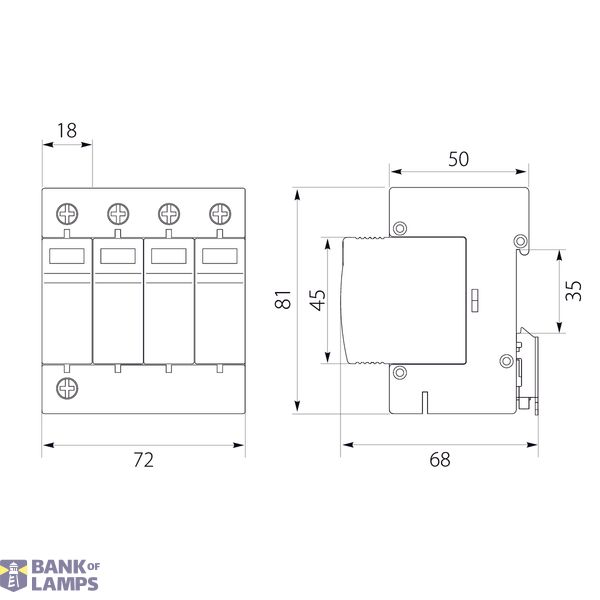 Surge arrester C 4P (T2 AC) BY7-40/4-275 image 2