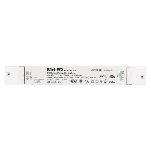 DALI dimmable source 75W, 4 channels, DC24V/3.125 A, IP20, plastic image 1