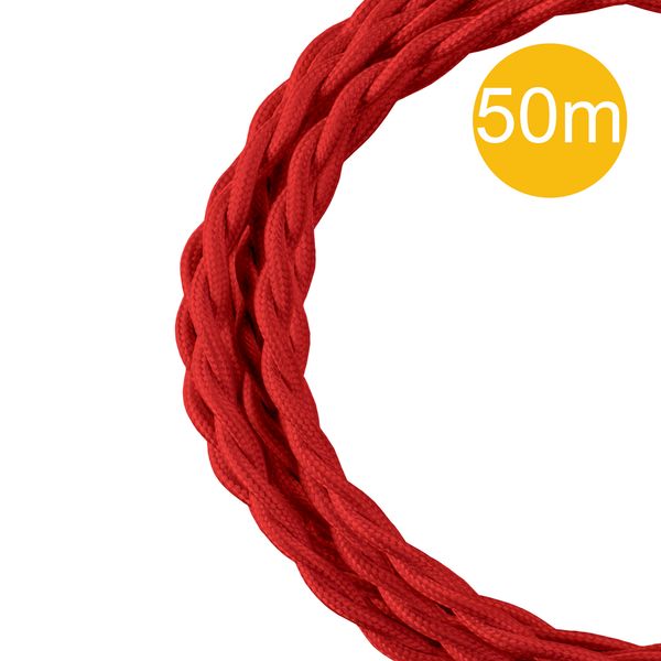 Textile Cable Twisted 3C 50M Red image 1