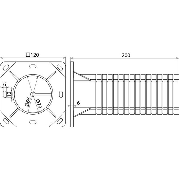 Spacer for test joint box for ETIC systems H 50-200 mm plastic - grey image 2