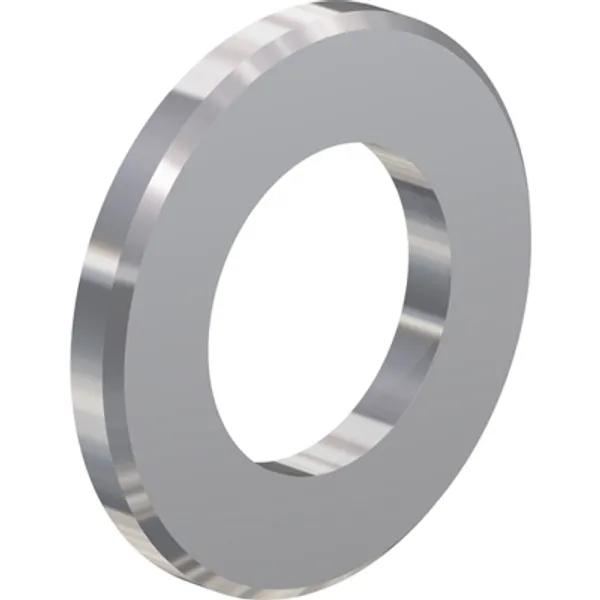 Washer, M6, W 12 mm, H 1.6 mm, inner Ø 6.4 mm, outer Ø 12 mm, brass, silver-plated, DIN 125, 08.0304 image 1