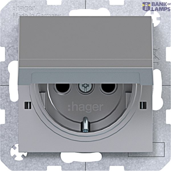 SCHUKO wall socket, fixed, Safety Plus, plug-in type, A.x/C.x titanium image 1