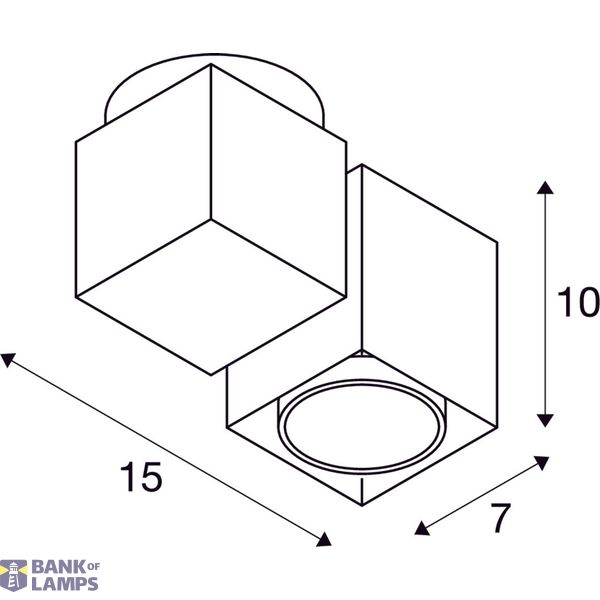ALTRA DICE SPOT 1 ceiling light, square, white, GU10 , max. 50W image 2