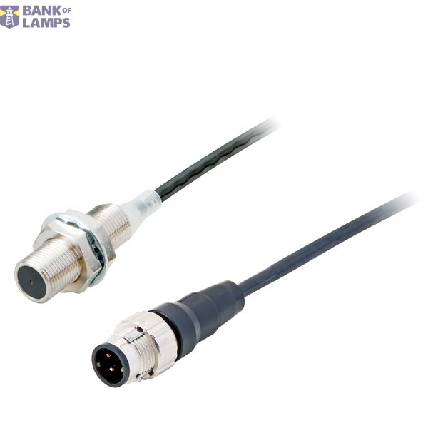 Proximity sensor, inductive, M12, shielded, 2 mm, DC 2-wire no polarity, NC, 0.3 m pigtail PUR with Junction Connector M12, chip-immune function, oil-resistant E2ER0030D image 1