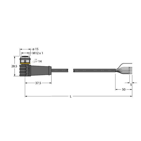 Actuator and Sensor Cable, PUR Connection Cable   WKS4.5T-2/TXY3013 image 1