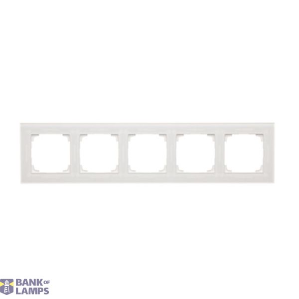 Quintuple frame, glass, white frosted glass image 1
