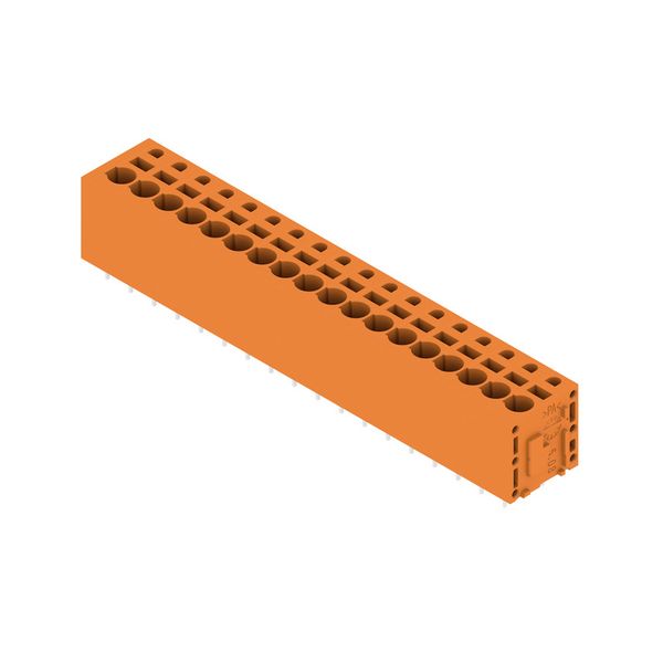 Printed circuit board terminals, 5.08 mm, Number of poles: 18, 180°, Solder pin length (l): 3.5 mm, tinned, orange, PUSH IN without actuator, Clamping range, max. : 2.5 mm², Box image 2